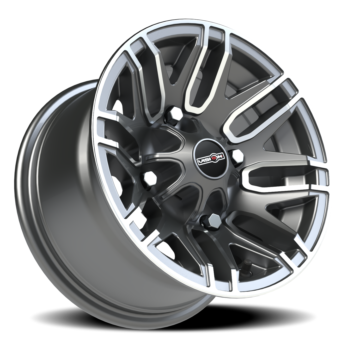 Vision Assault 12X7 Gunmetal Machined Face Wheel
