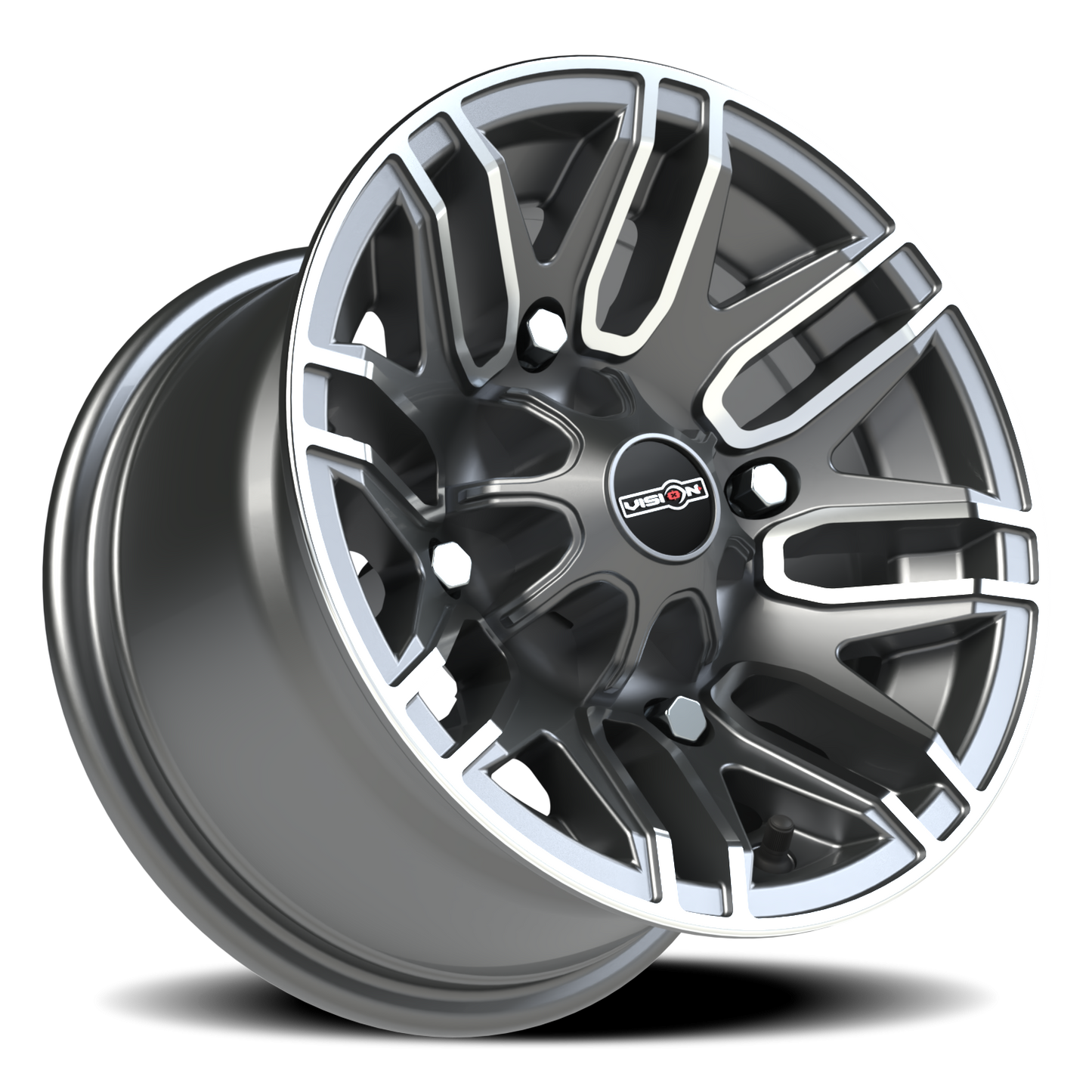 Vision Assault 12X7 Gunmetal Machined Face Wheel
