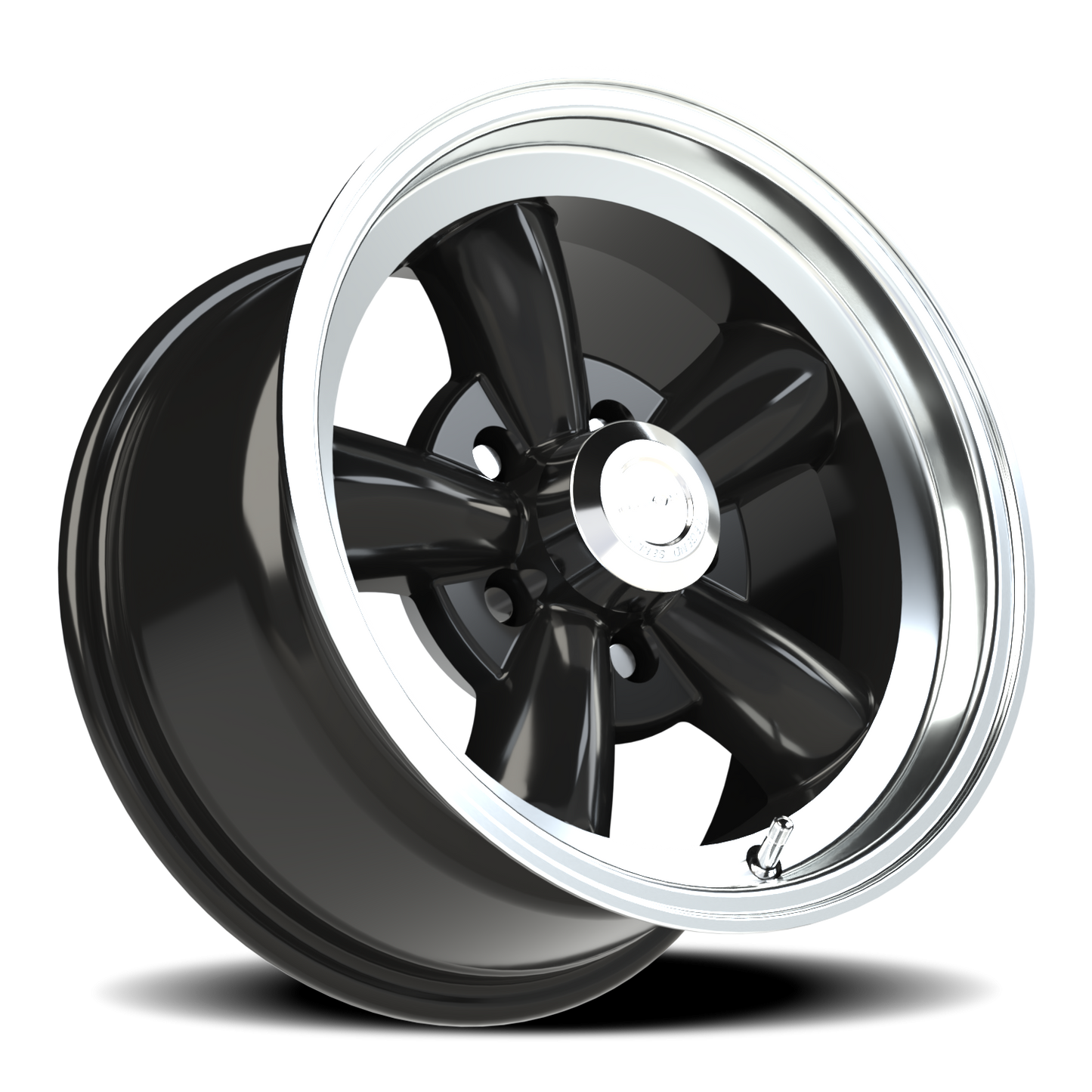 Vision 5 15X8 Gloss Black Machined Lip Wheel