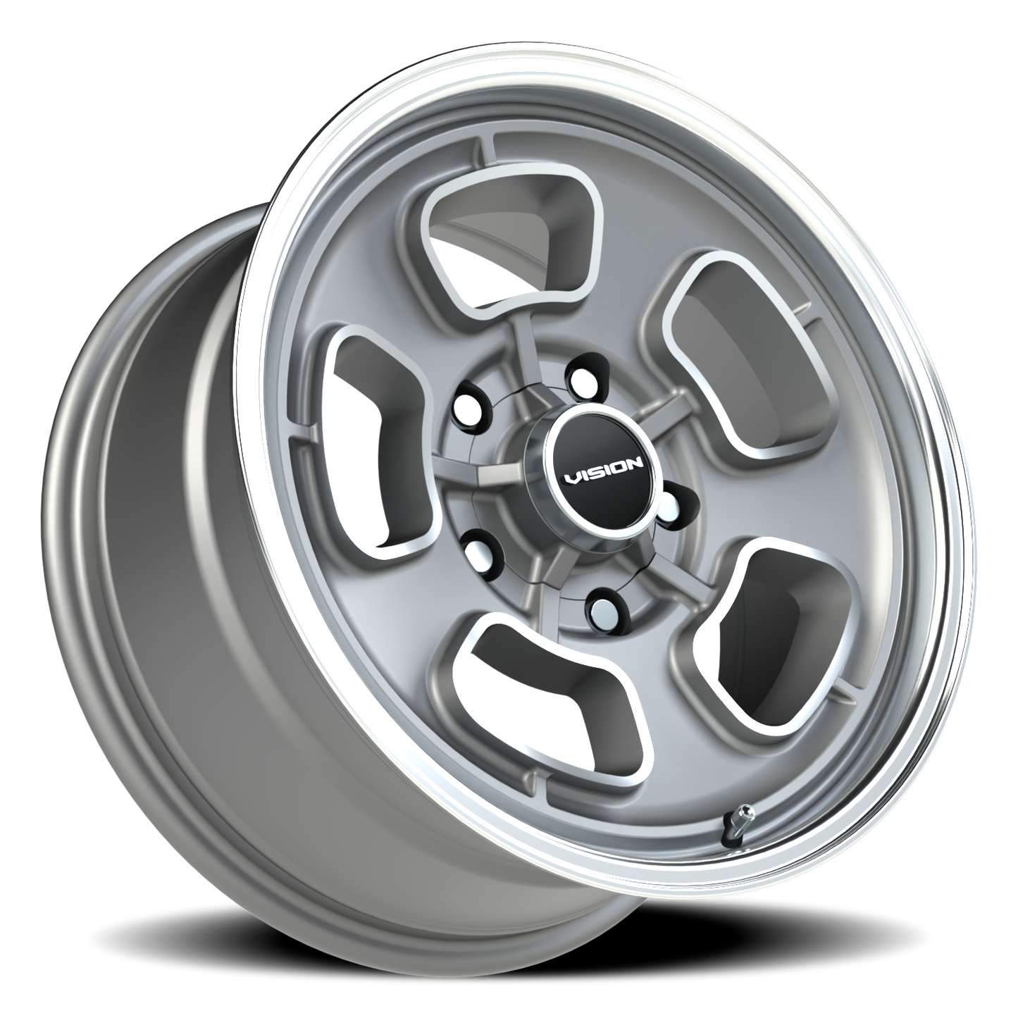 Vision Shift 17X8 Satin Grey Machined Face/Lip Wheel