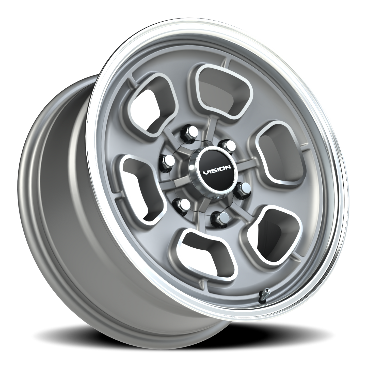 Vision Shift 17X8 Satin Grey Machined Face/Lip Wheel