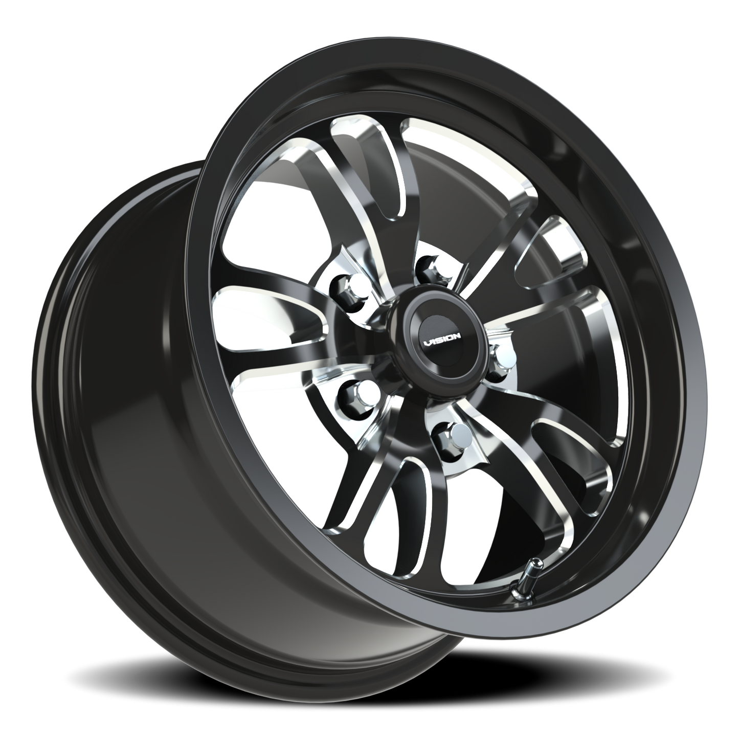 Vision Patriot 15X8 Gloss Black Milled Spoke Wheel
