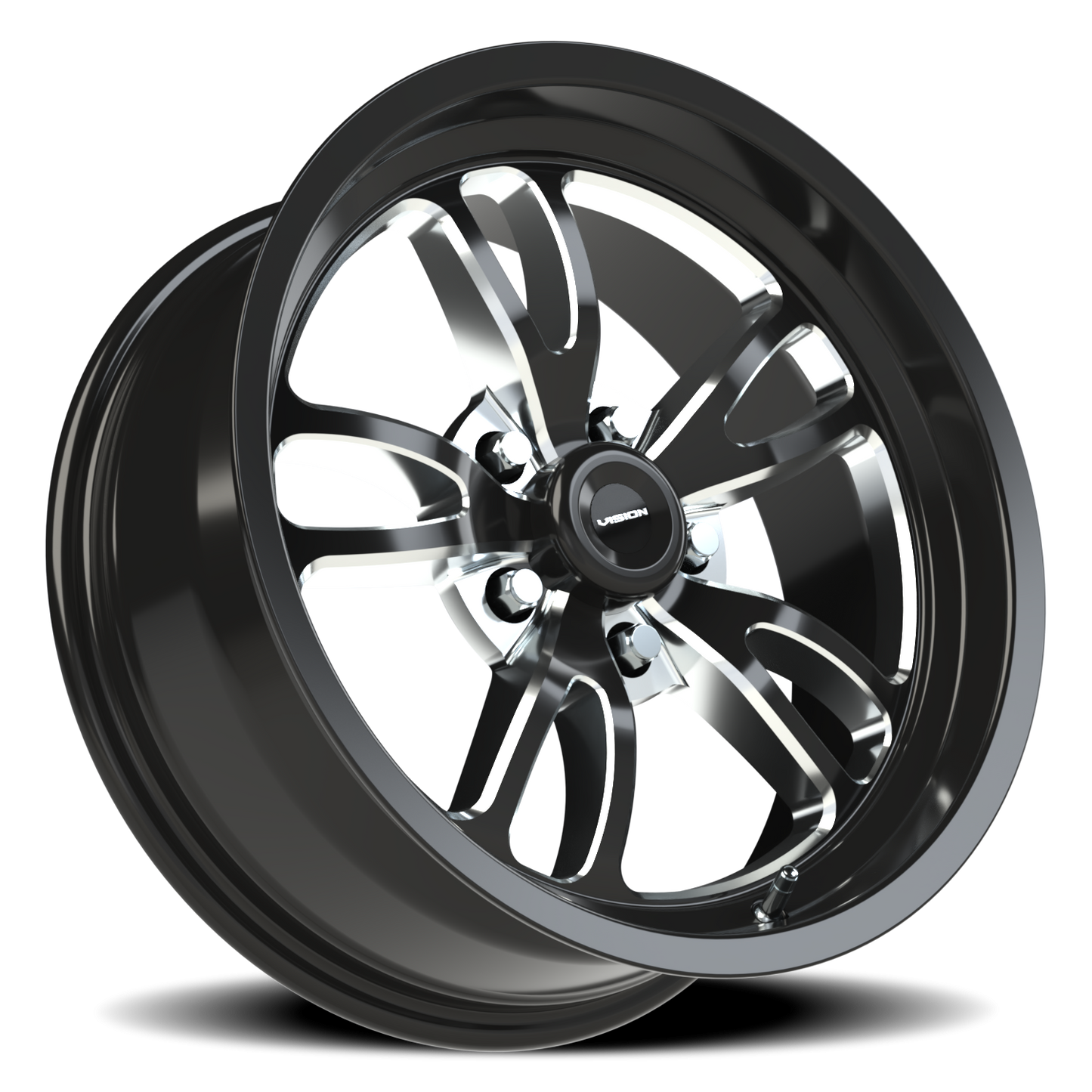 Vision Patriot 17X7 Gloss Black Milled Spoke Wheel