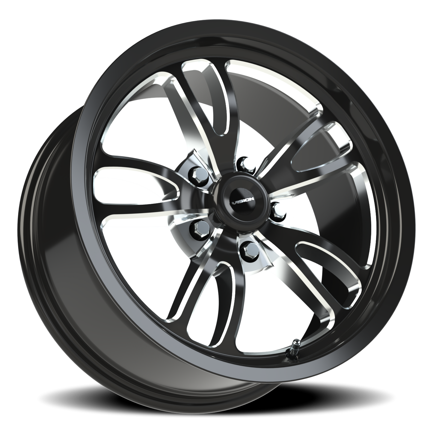 Vision Patriot 17X8 Gloss Black Milled Spoke Wheel