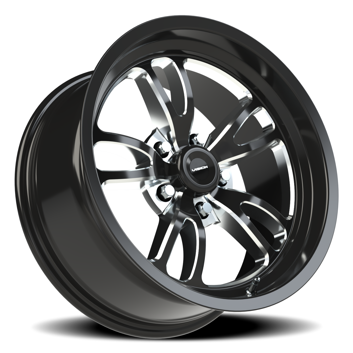 Vision Patriot 17X8 Gloss Black Milled Spoke Wheel