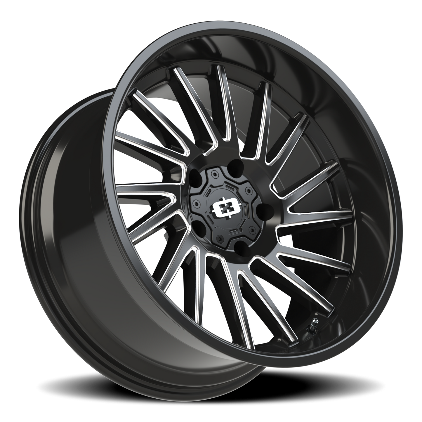 Vision Rapier 20X10 Gloss Black Milled Spoke Wheel