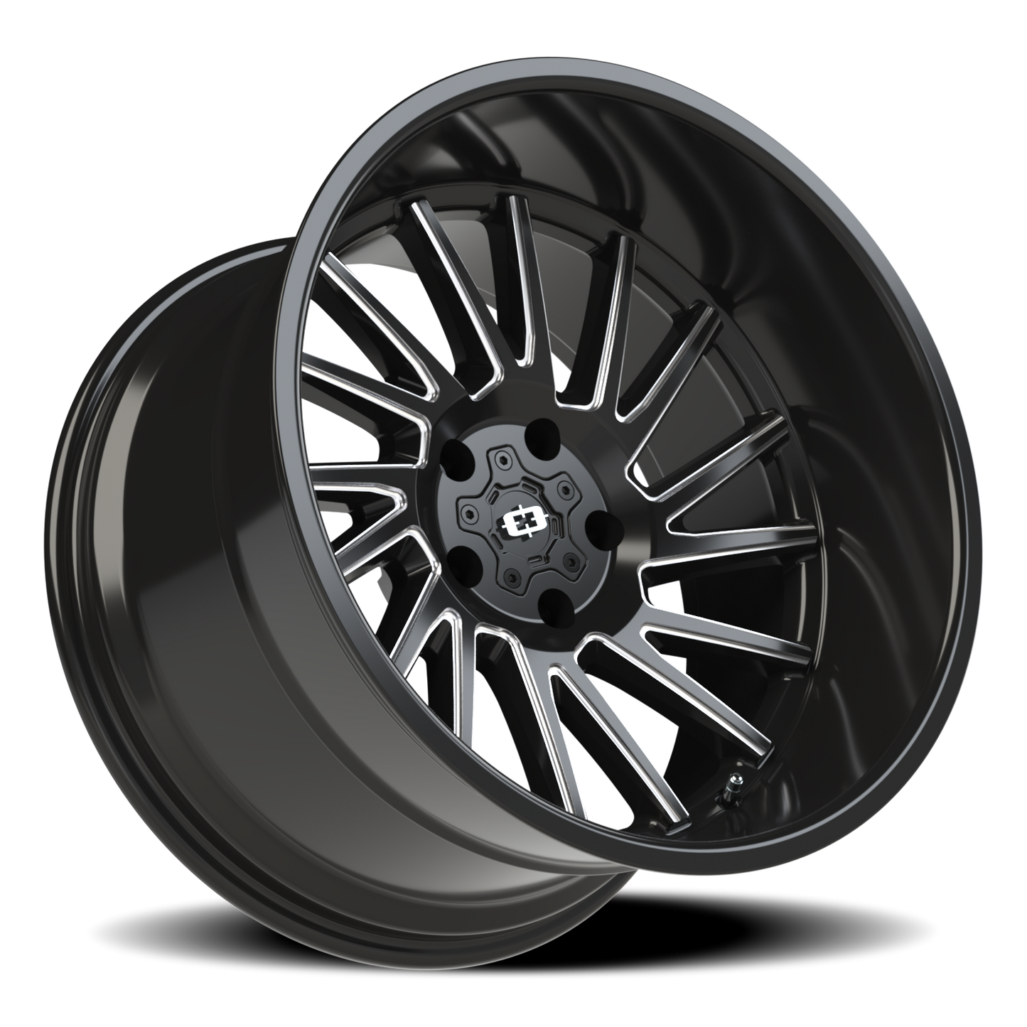 Vision Rapier 20X12 Gloss Black Milled Spoke Wheel