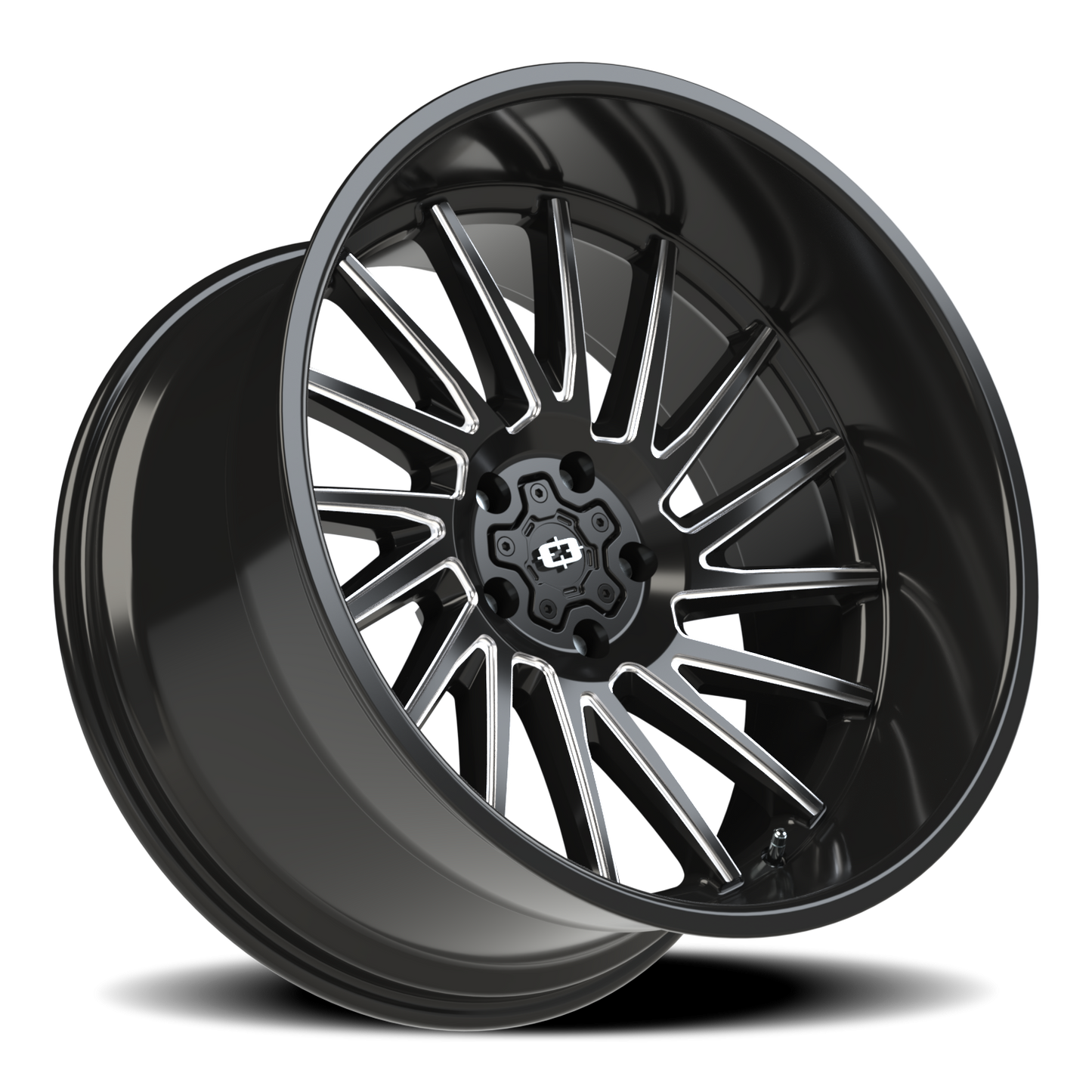 Vision Rapier 22X12 Gloss Black Milled Spoke Wheel