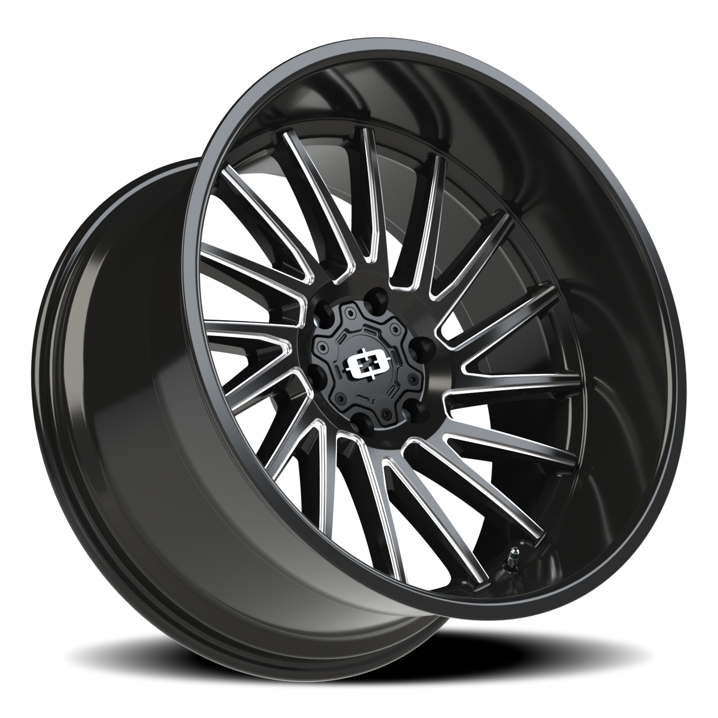 Vision Rapier 22X12 Gloss Black Milled Spoke Wheel