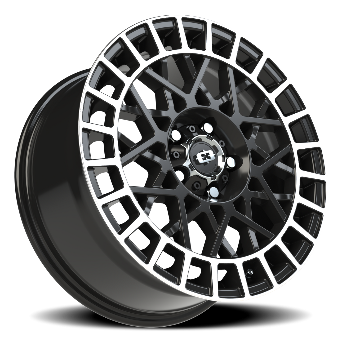 Vision Savage 17X8 Gloss Black Machined Lip Wheel