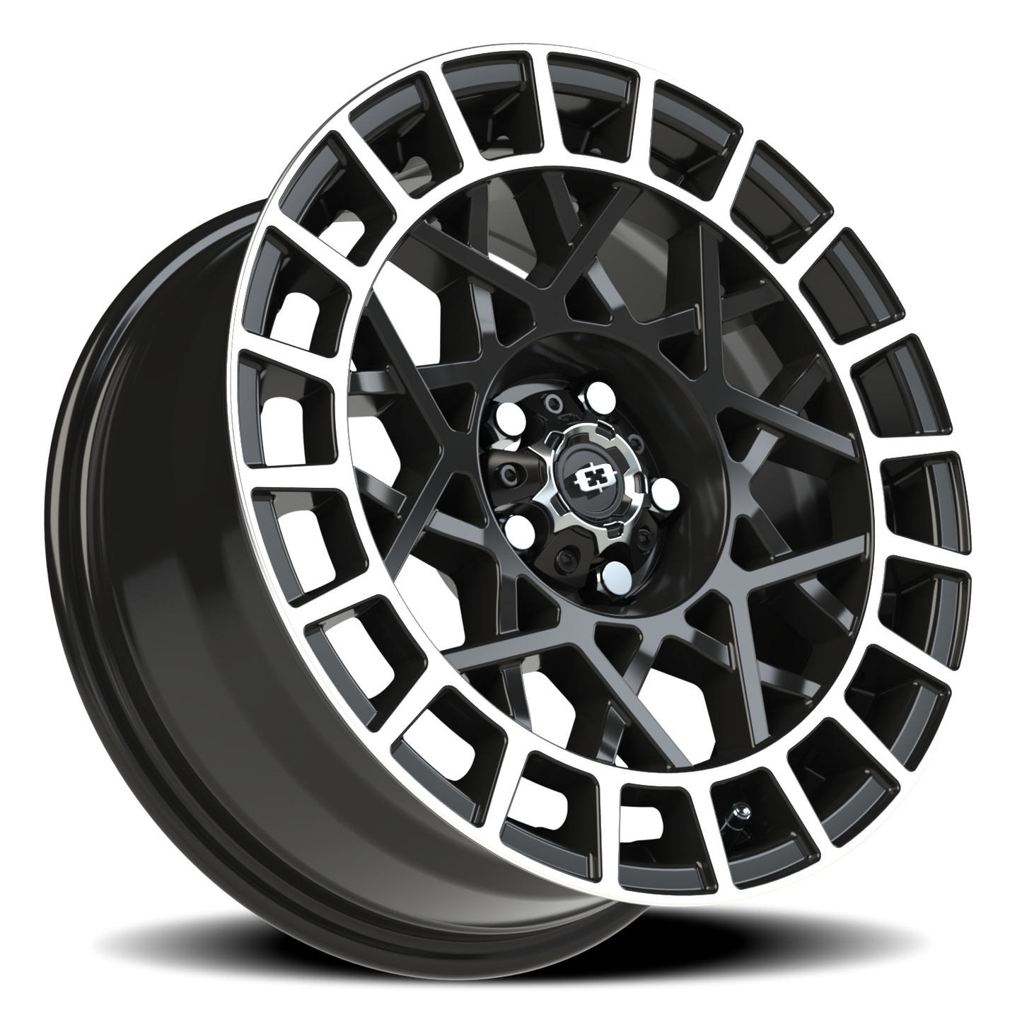 Vision Savage 16X7 Gloss Black Machined Lip Wheel