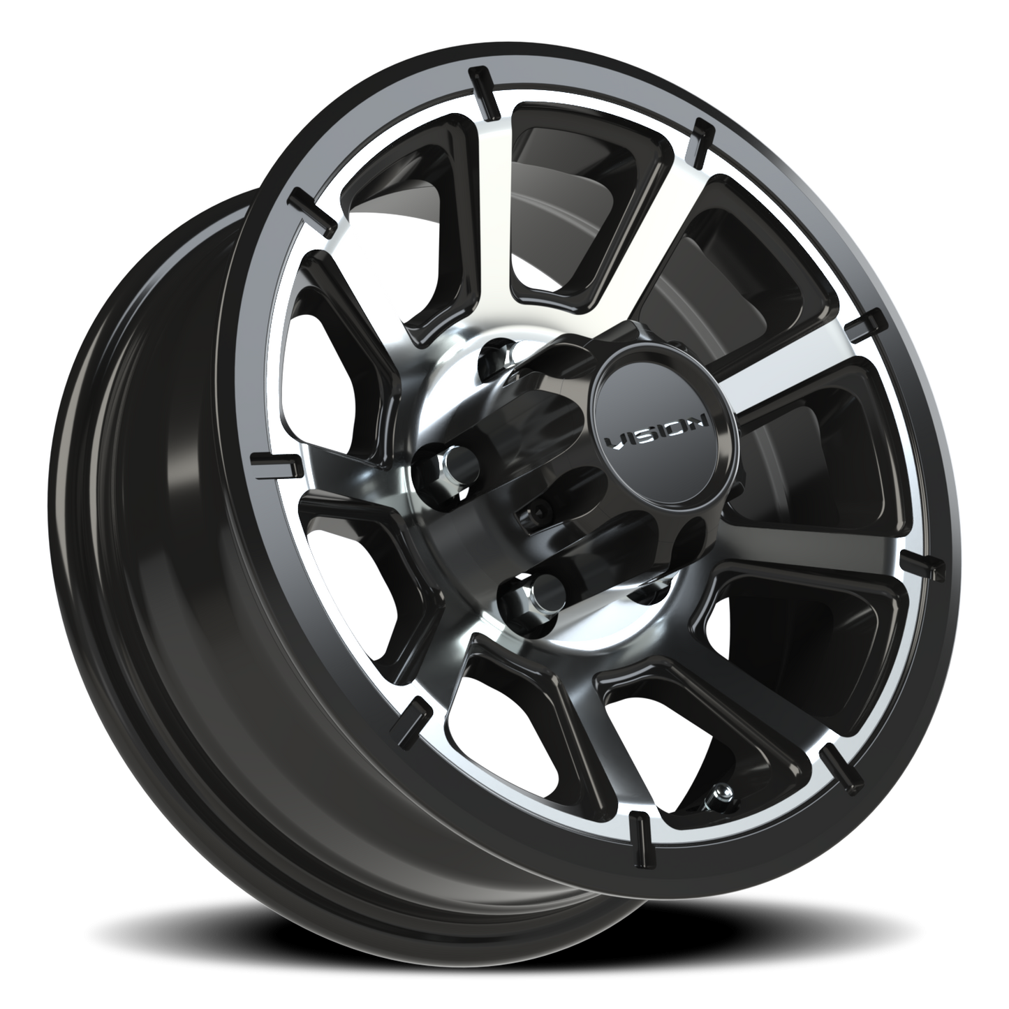 Vision Turbine 14X5.5 Gloss Black Machined Face Wheel