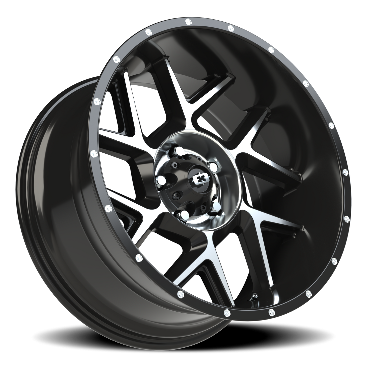 Vision Sliver 20X10 Gloss Black Machined Face Wheel