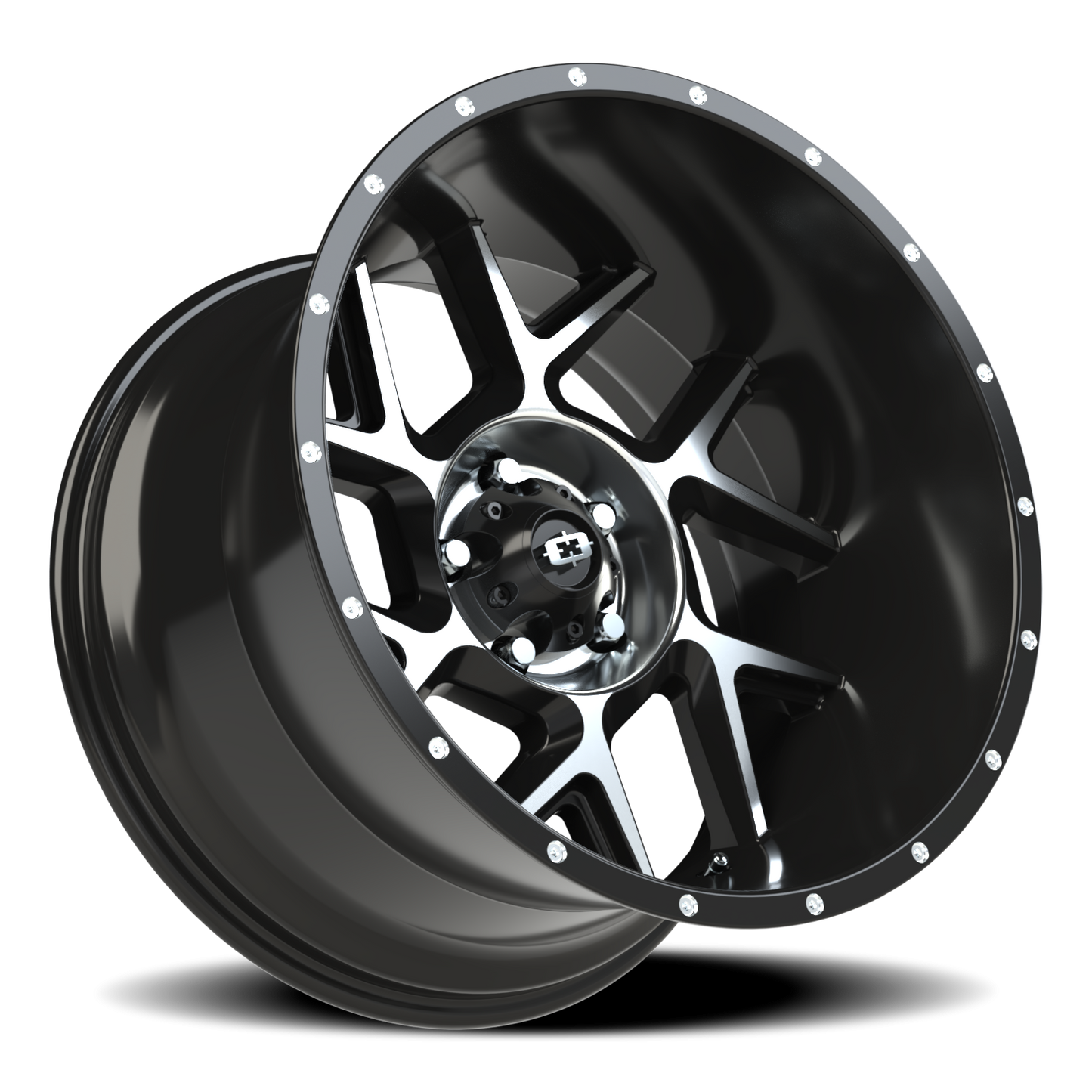 Vision Sliver 20X12 Gloss Black Machined Face Wheel