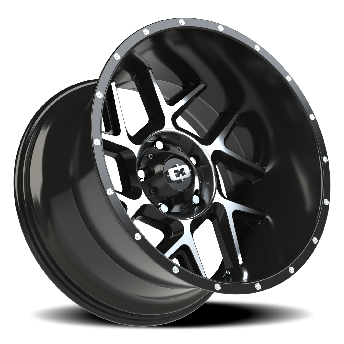 Vision Sliver 20X12 Gloss Black Machined Face Wheel
