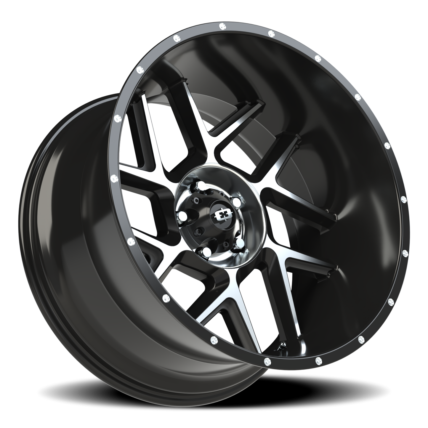 Vision Sliver 22X12 Gloss Black Machined Face Wheel