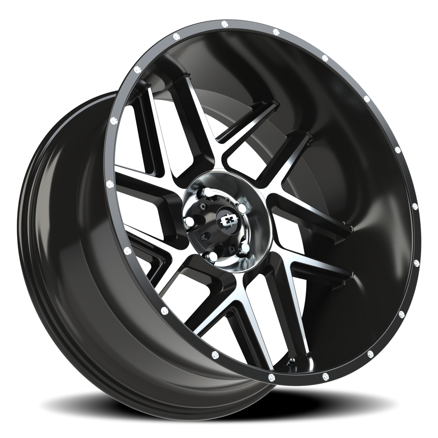 Vision Sliver 24X12 Gloss Black Machined Face Wheel