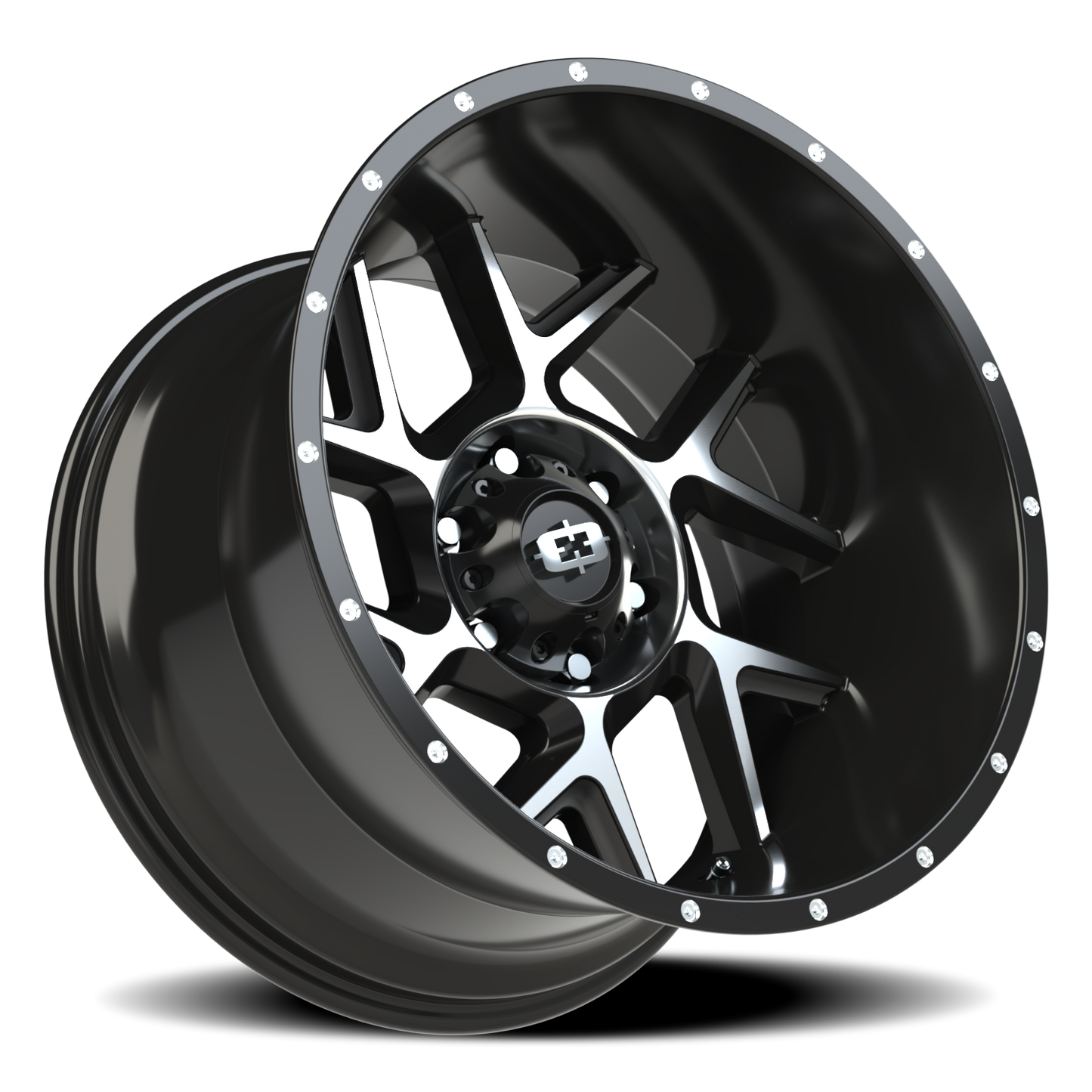 Vision Sliver 20X12 Gloss Black Machined Face Wheel