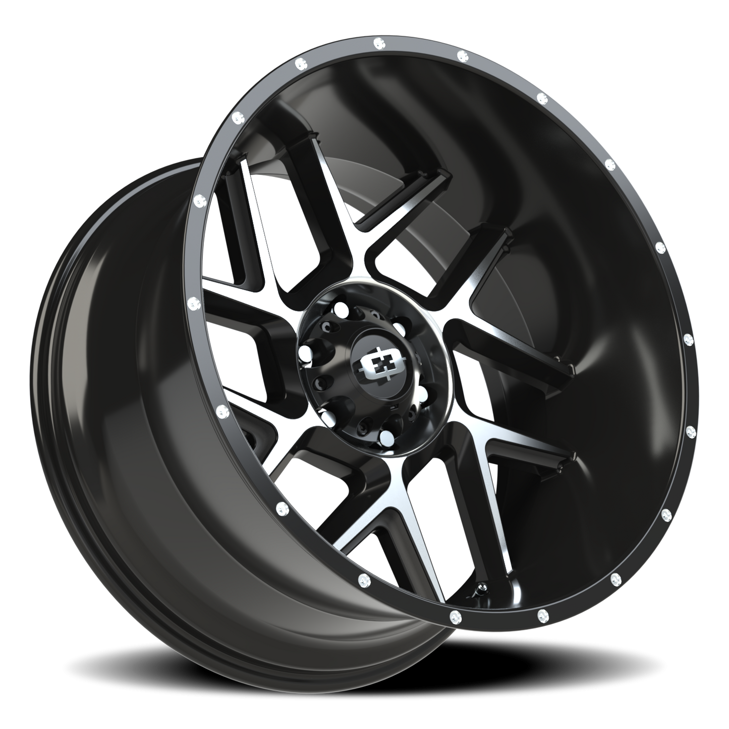 Vision Sliver 22X12 Gloss Black Machined Face Wheel