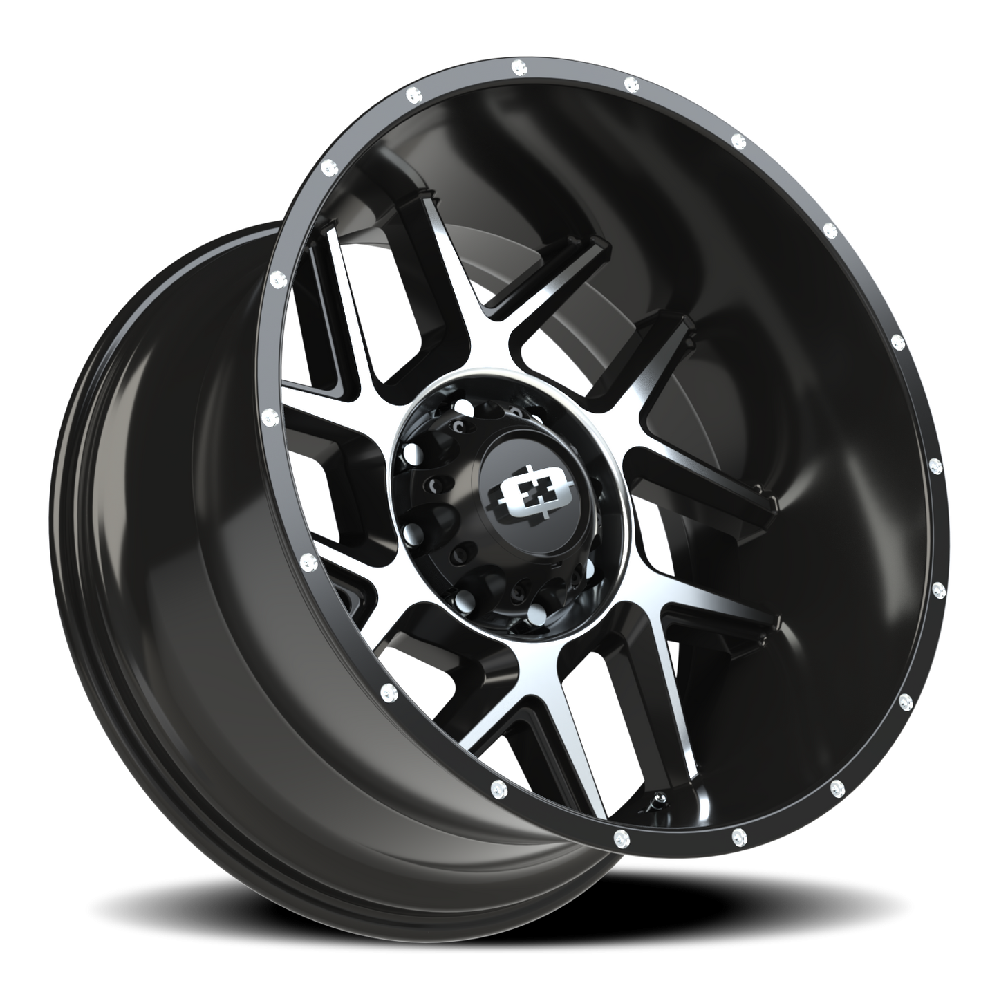 Vision Sliver 22X12 Gloss Black Machined Face Wheel