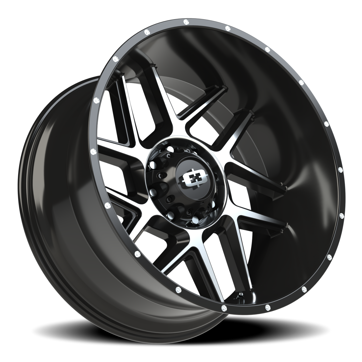 Vision Sliver 24X12 Gloss Black Machined Face Wheel