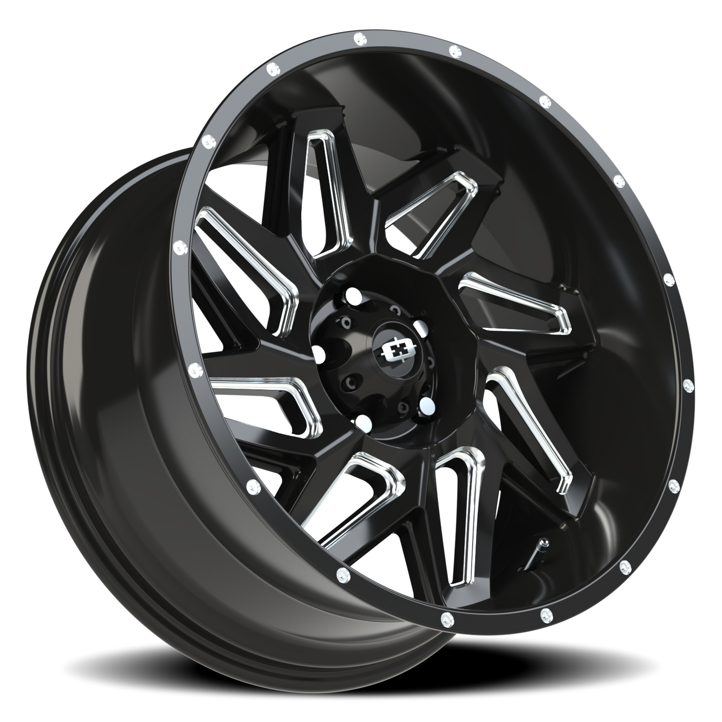 Vision Spyder 20X10 Gloss Black Milled Spoke Wheel