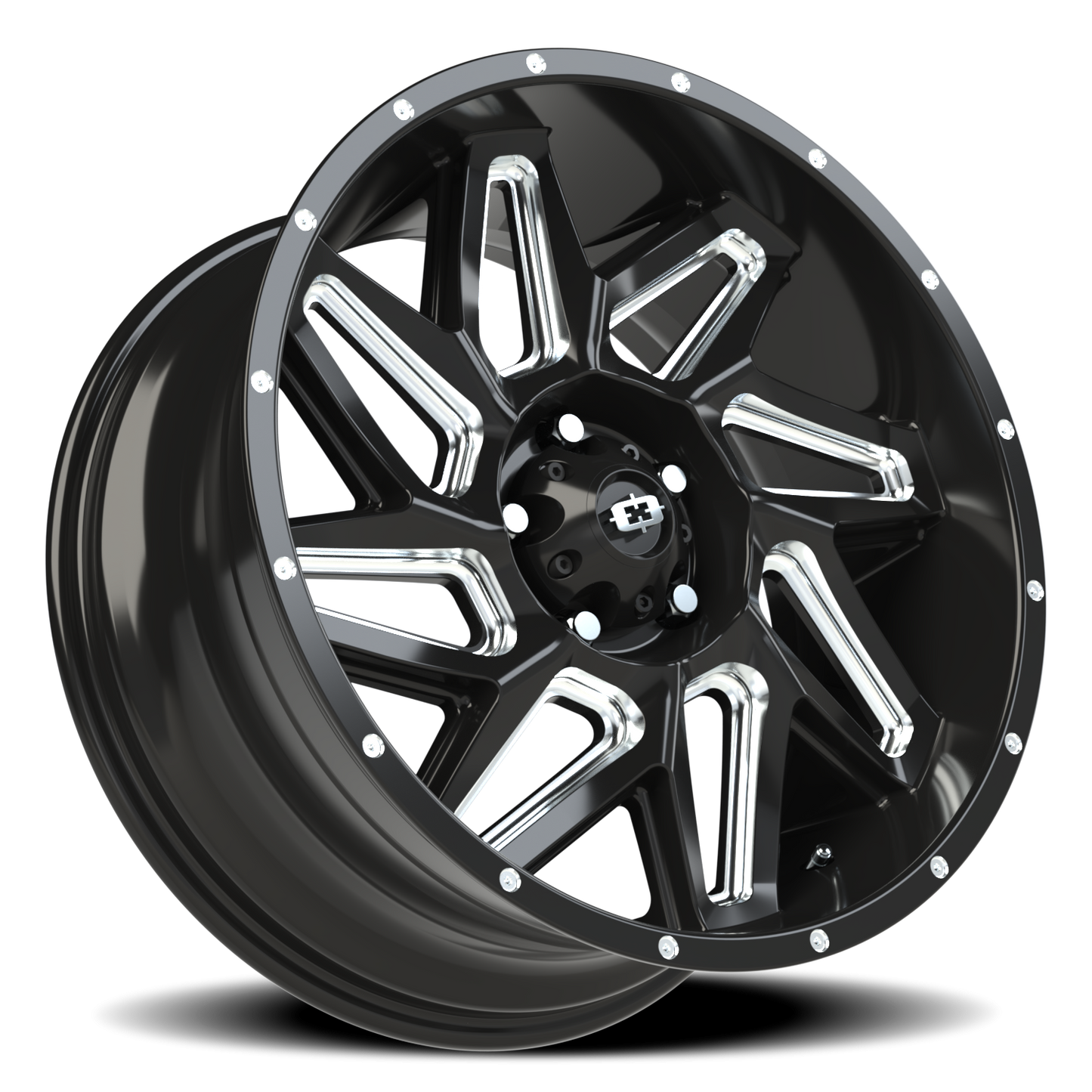 Vision Spyder 20X9 Gloss Black Milled Spoke Wheel