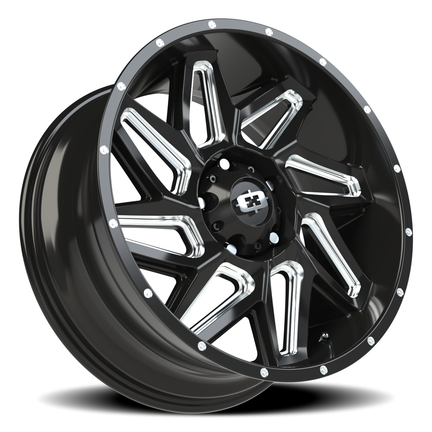 Vision Spyder 20X9 Gloss Black Milled Spoke Wheel
