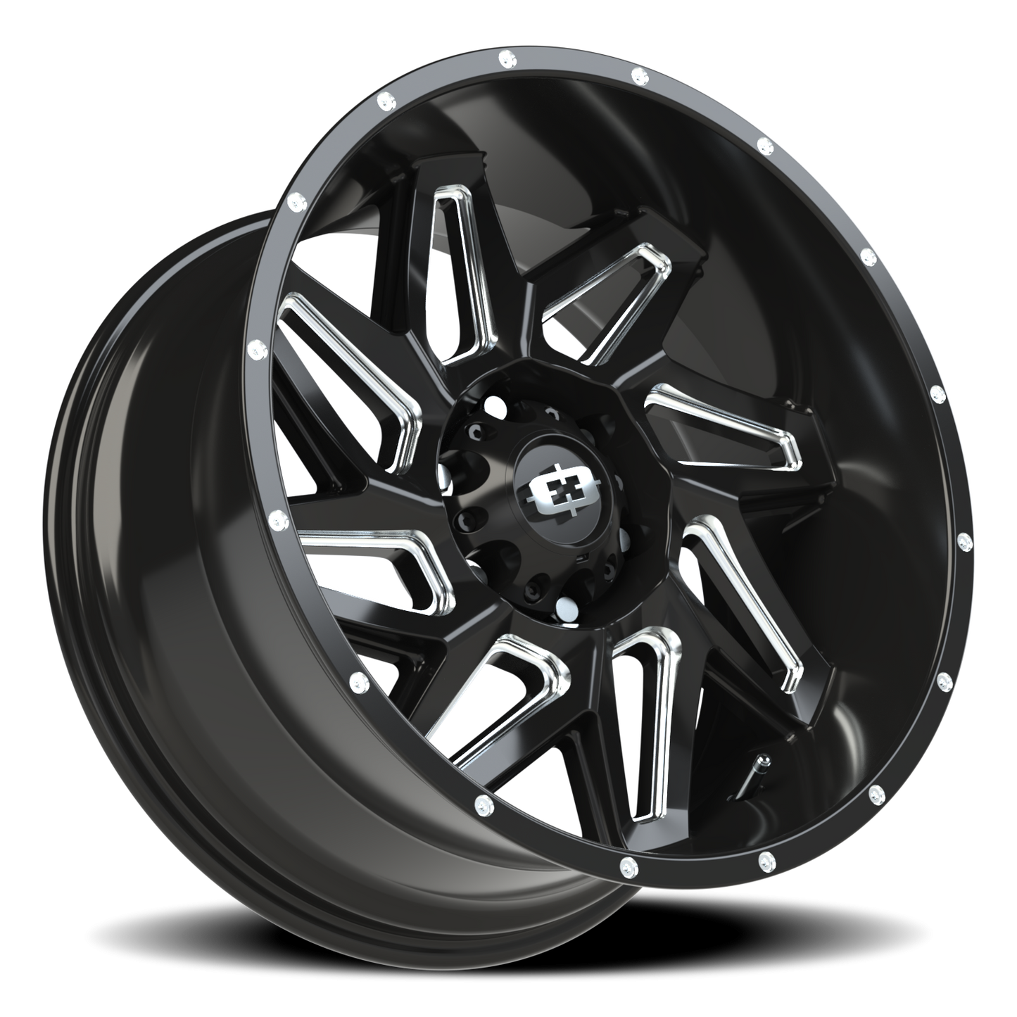 Vision Spyder 20X10 Gloss Black Milled Spoke Wheel