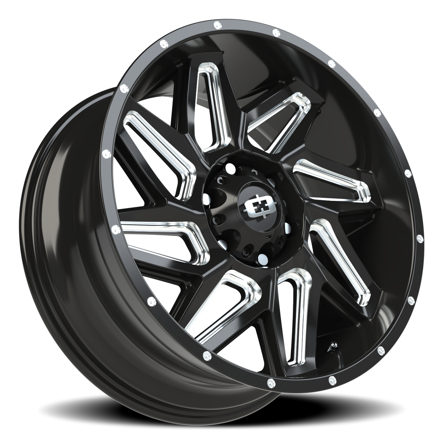 Vision Gm 20X9 Gloss Black Milled Spoke Wheel