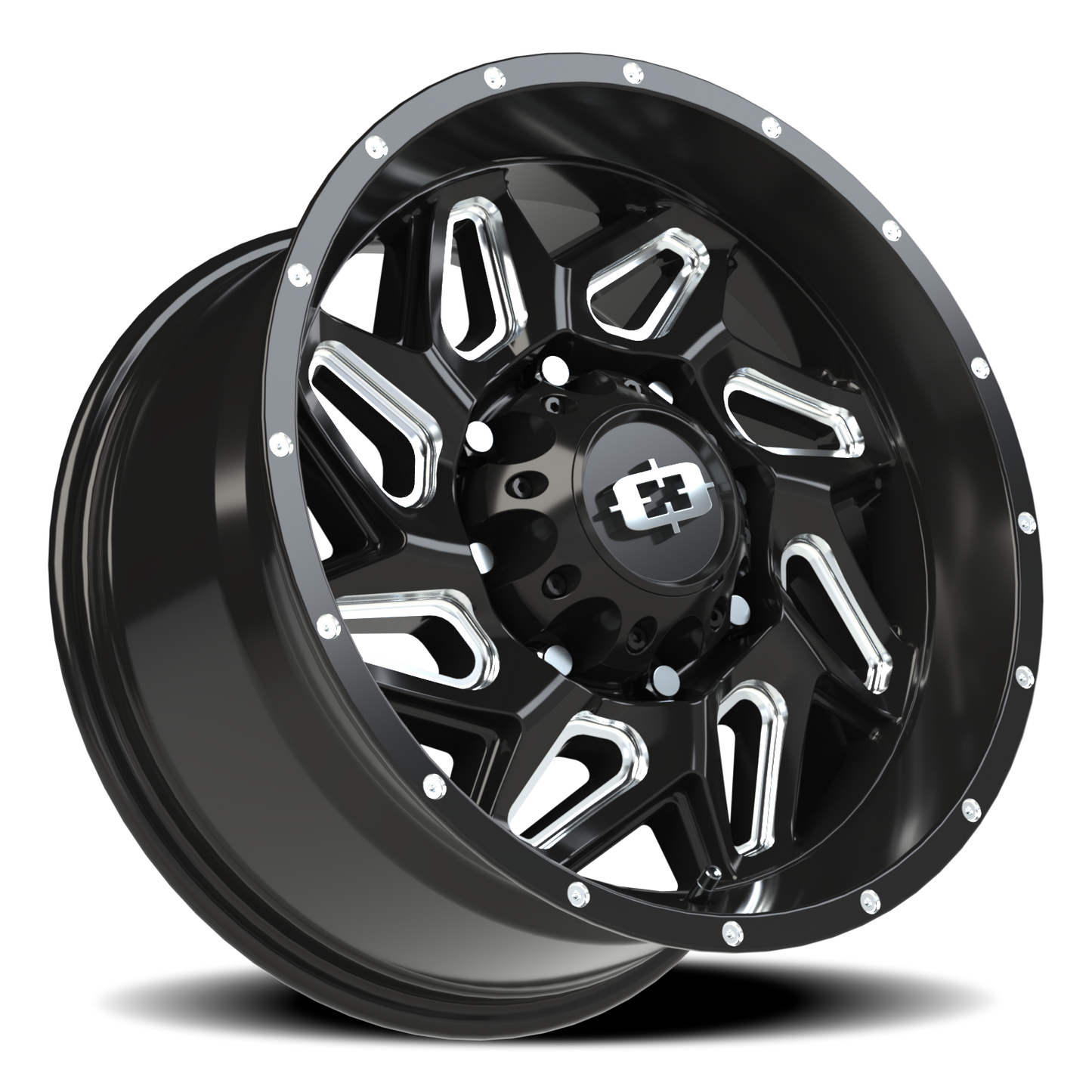 Vision Spyder 18X9 Gloss Black Milled Spoke Wheel