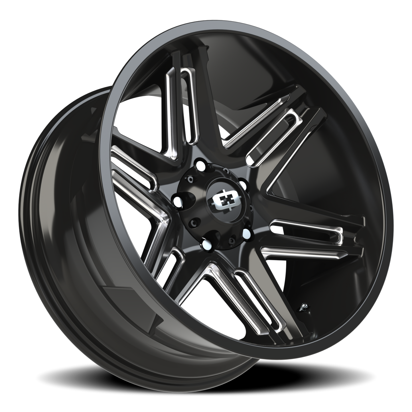 Vision Razor 20X10 Gloss Black Milled Spoke Wheel