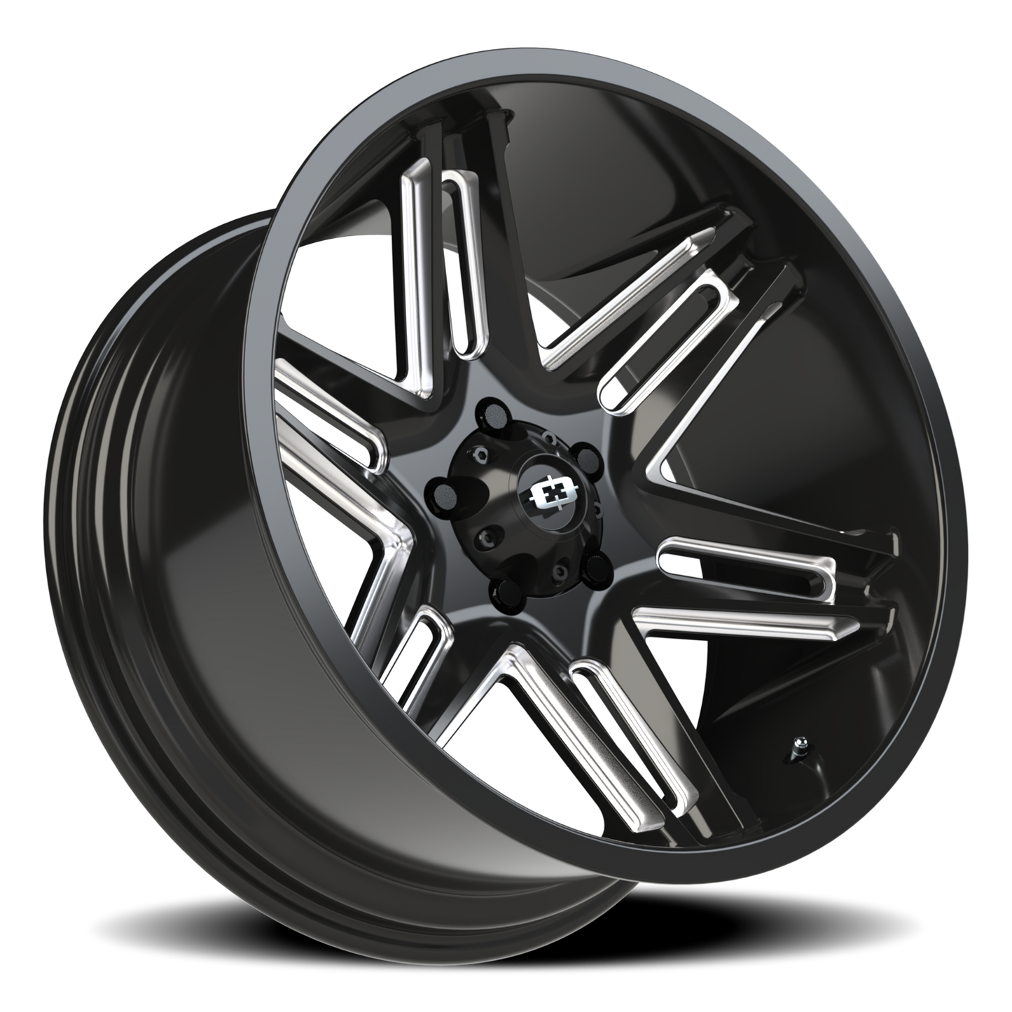 Vision Razor 20X10 Gloss Black Milled Spoke Wheel