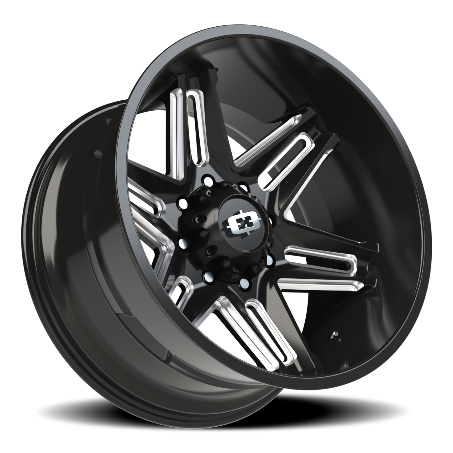 Vision Razor 22X12 Gloss Black Milled Spoke Wheel