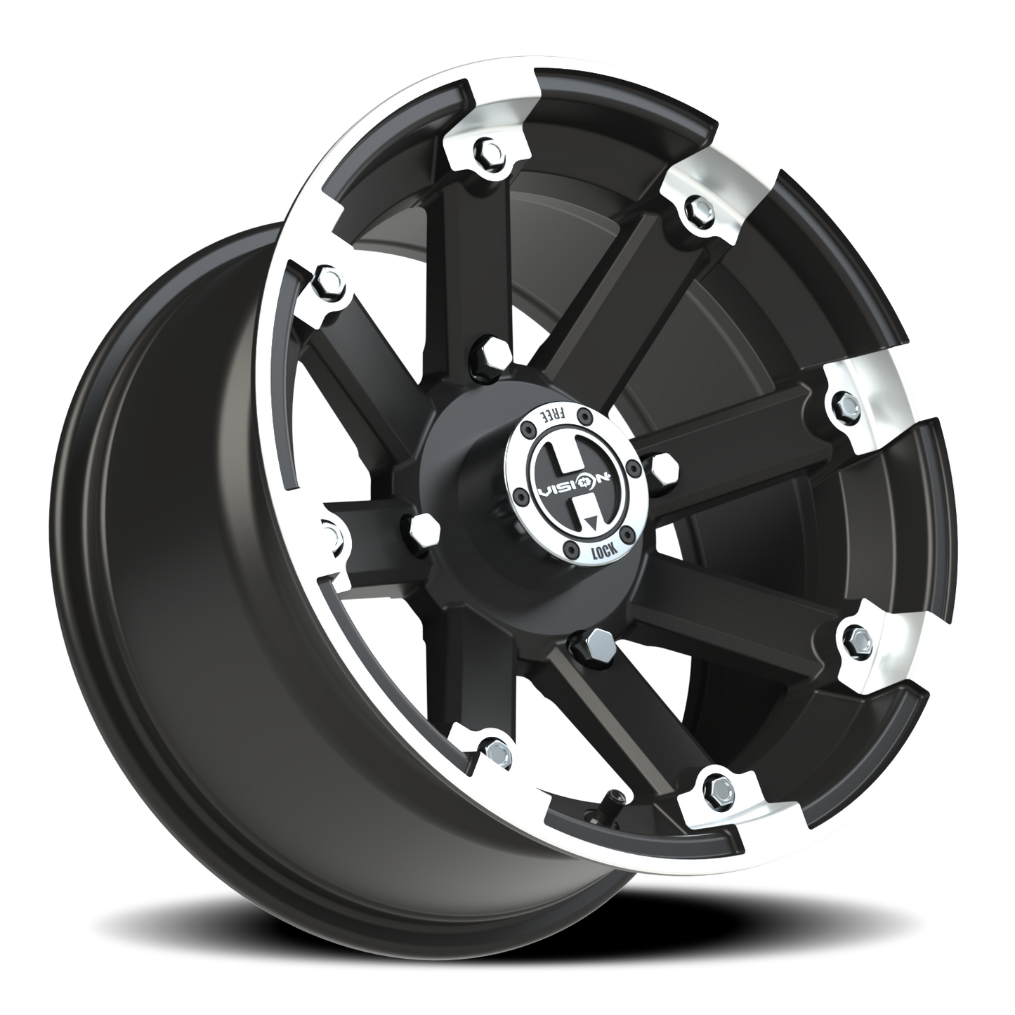 Vision Vislockout 15X8 Matte Black Machined Lip Wheel