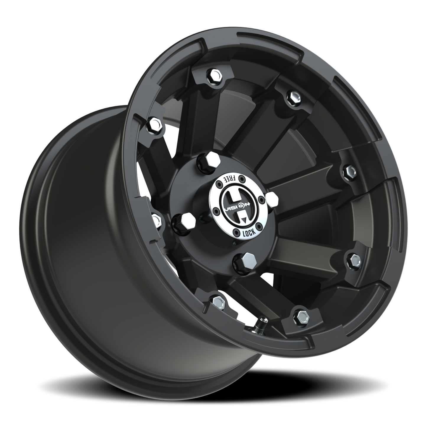 Vision Vislockout 12X8 Matte Black Wheel