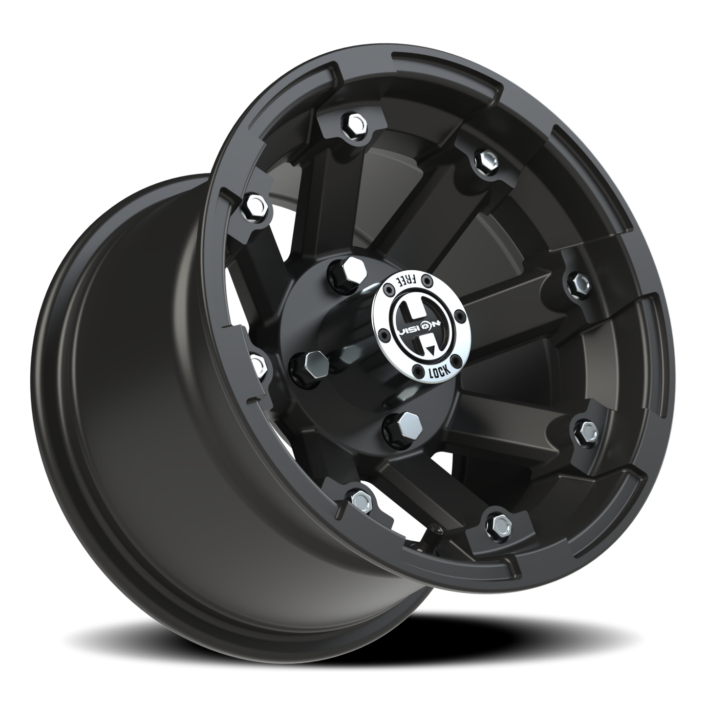 Vision Vislockout 12X8 Matte Black Wheel