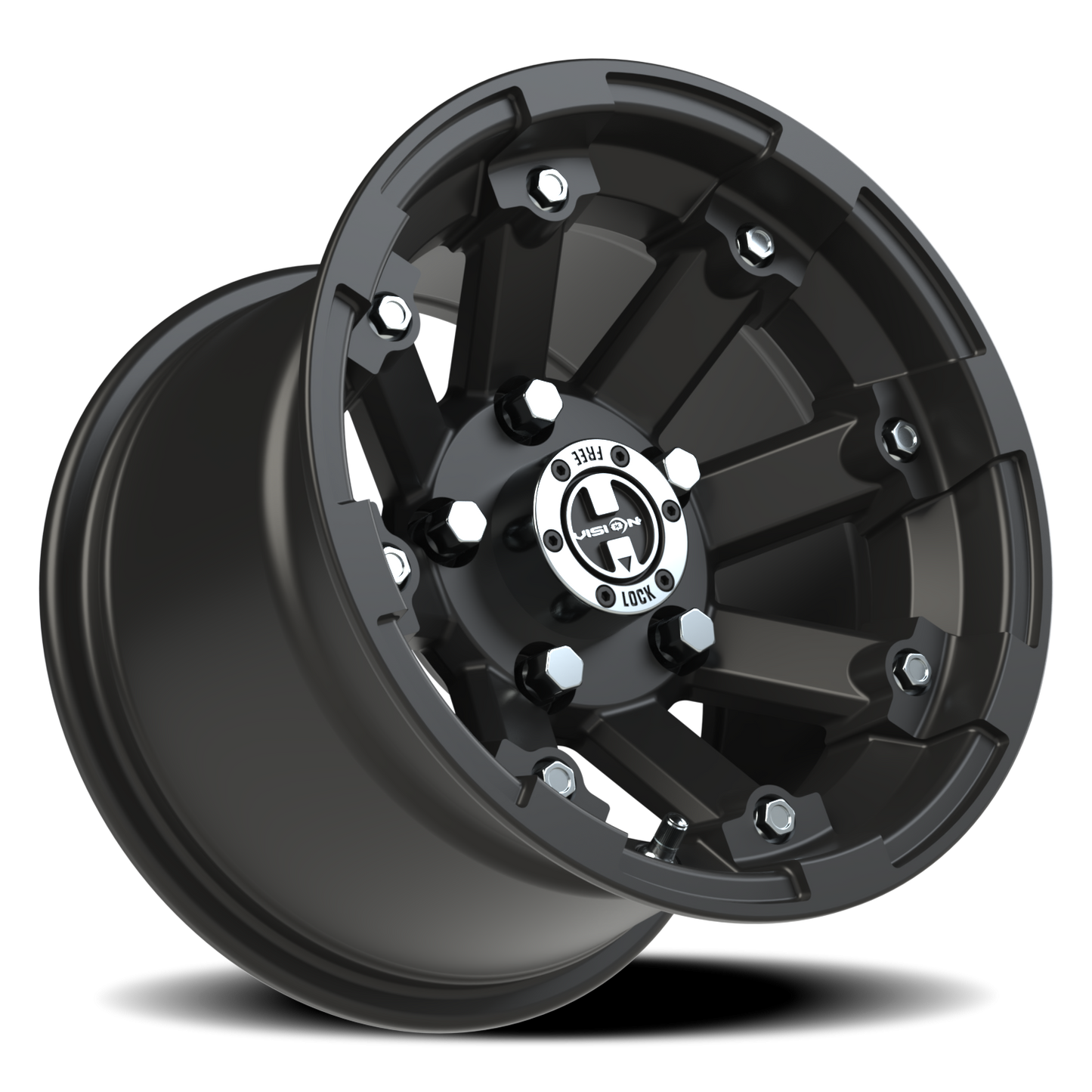 Vision Vislockout 12X8 Matte Black Wheel