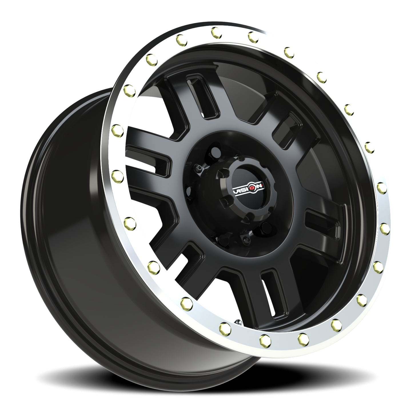 Vision Manx 18X9 Gloss Black Machined Lip Wheel