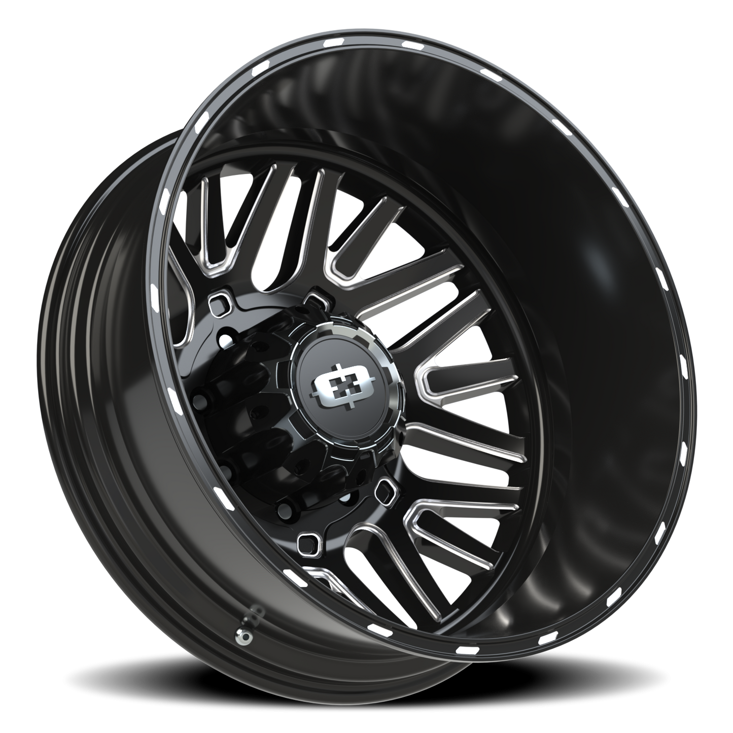 Vision Rear 24X8.25 Gloss Black Milled Spoke Wheel