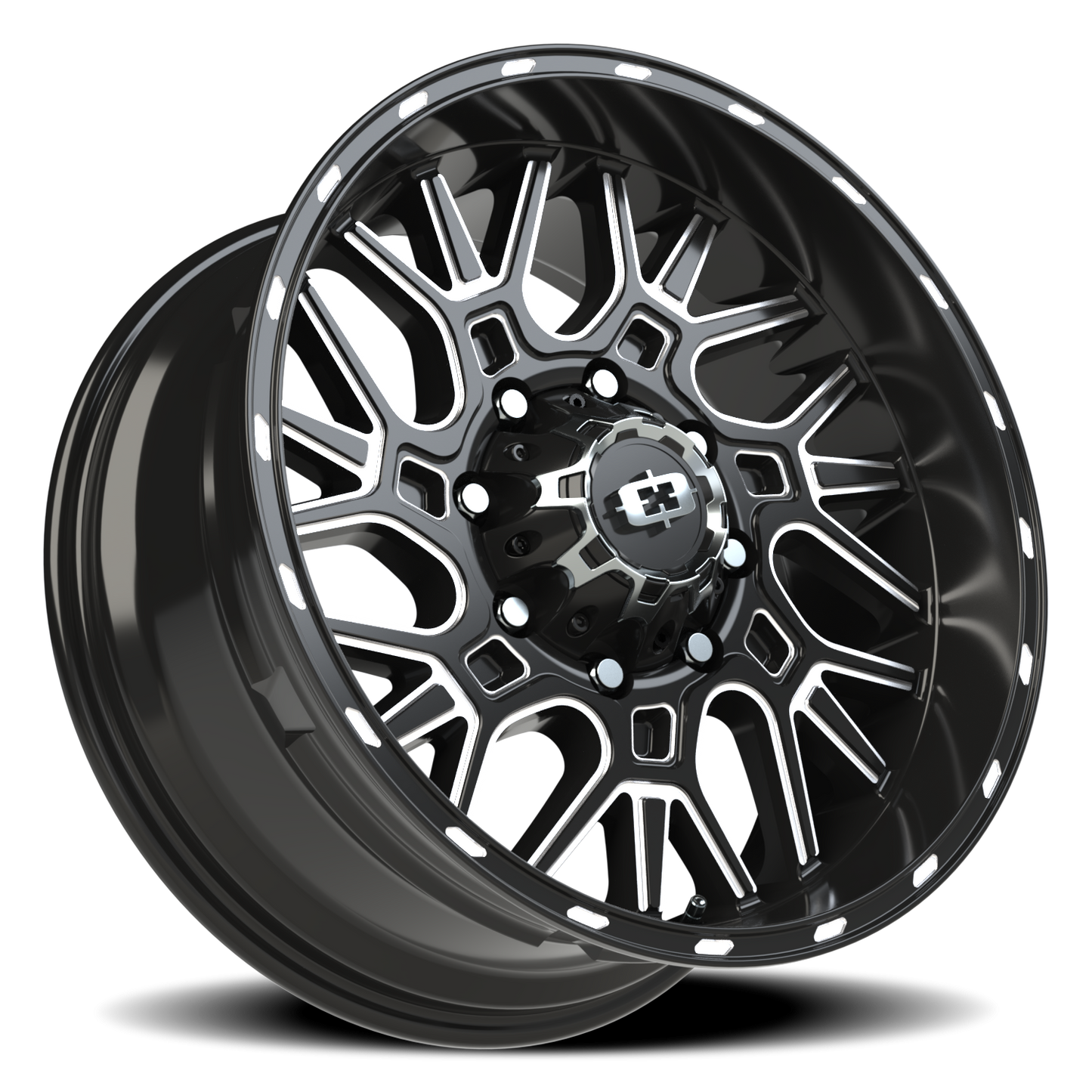 Vision Brawl 20X9 Gloss Black Milled Spoke Wheel
