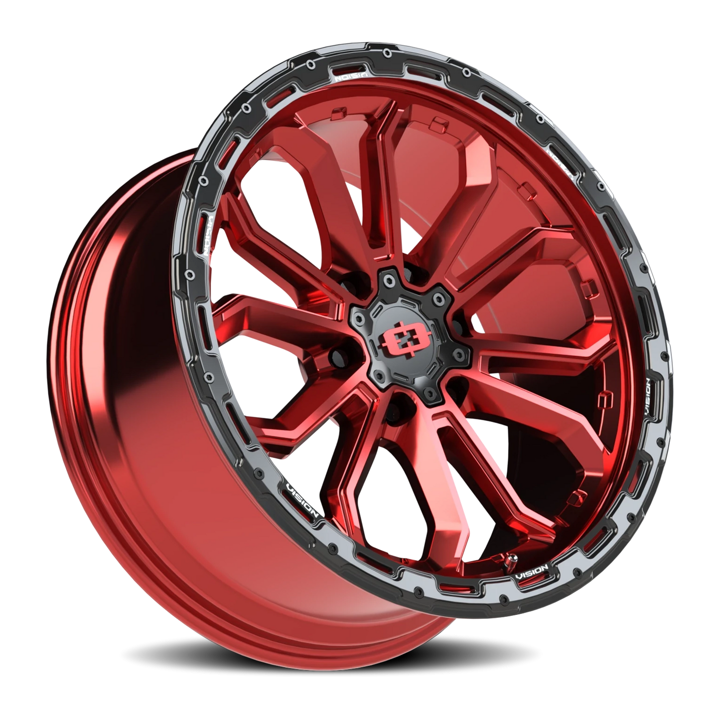 Vision Korupt 20X9 Gloss Red w/Gloss Black Lip Wheel
