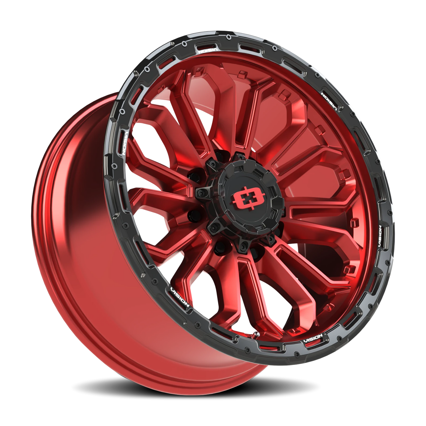 Vision Korupt 20X9 Gloss Red w/Gloss Black Lip Wheel