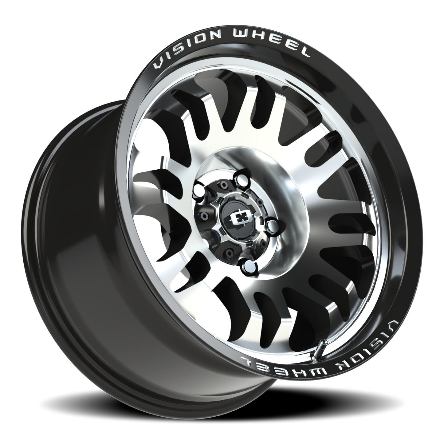 Vision Inferno 17X9.5 Gloss Black Machined Face Wheel