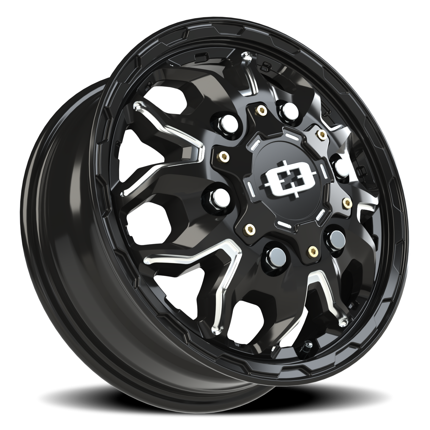 Vision Dually 16X6 Gloss Black Milled Spoke Wheel