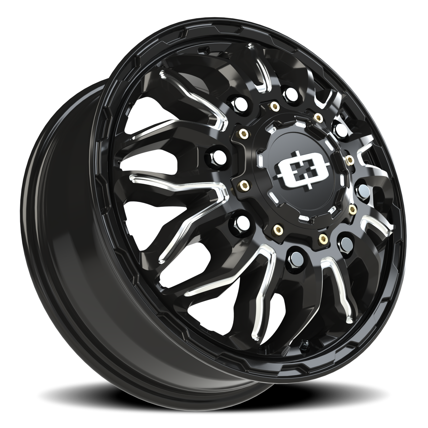Vision Dually 17X6.5 Gloss Black Milled Spoke Wheel