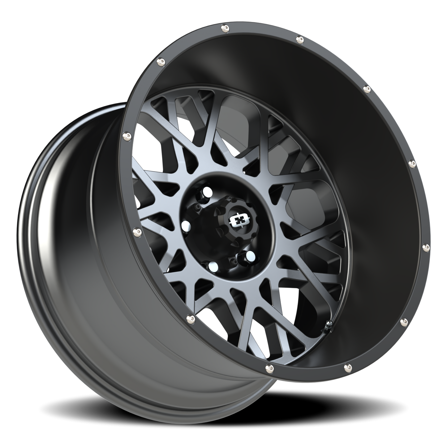 Vision Rocker 20X12 Anthracite with Satin Black Lip Wheel