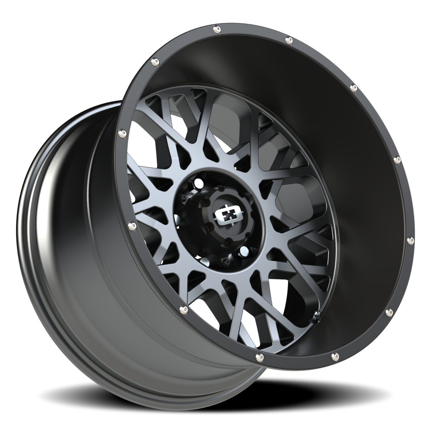 Vision Rocker 20X12 Anthracite with Satin Black Lip Wheel