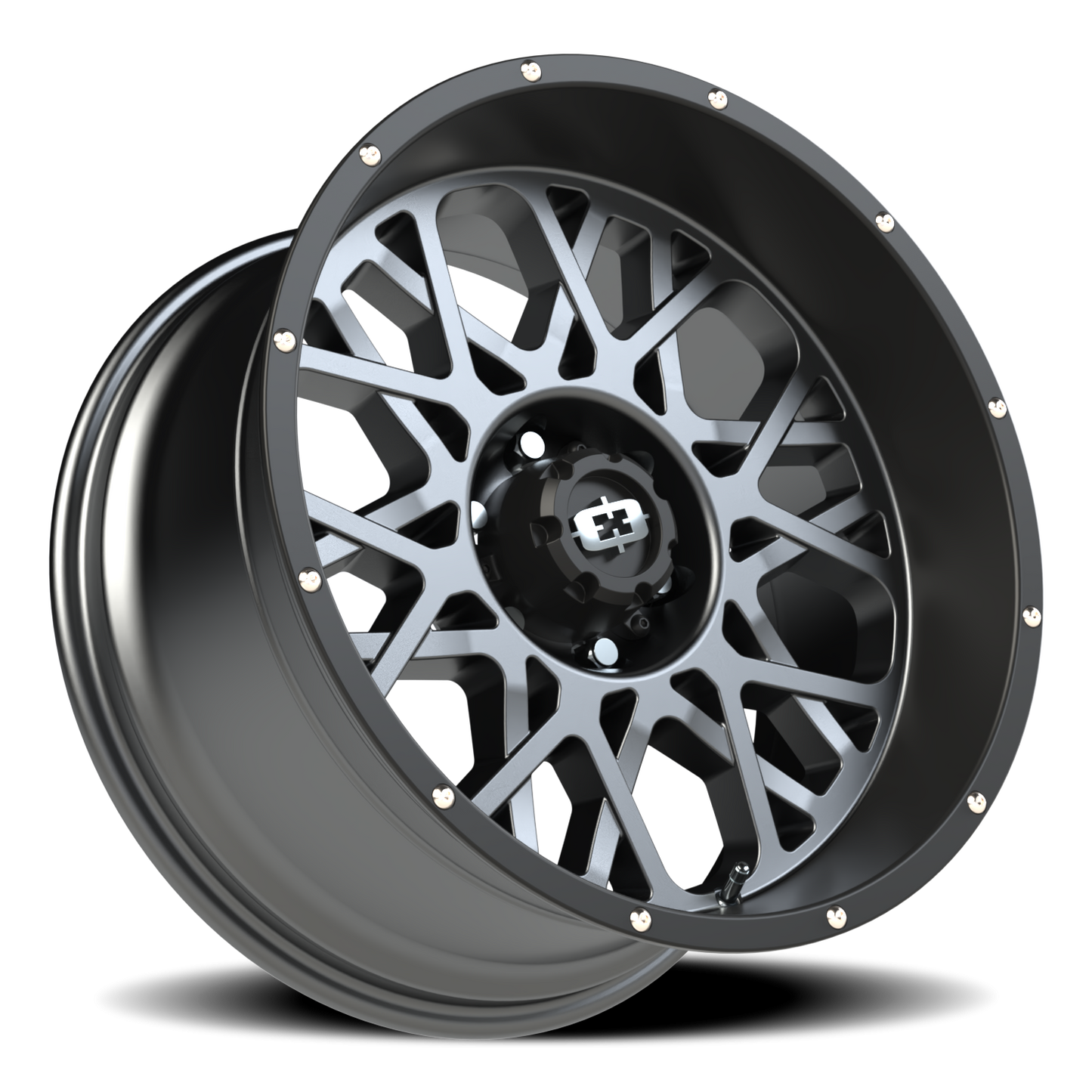 Vision Rocker 20X10 Anthracite with Satin Black Lip Wheel