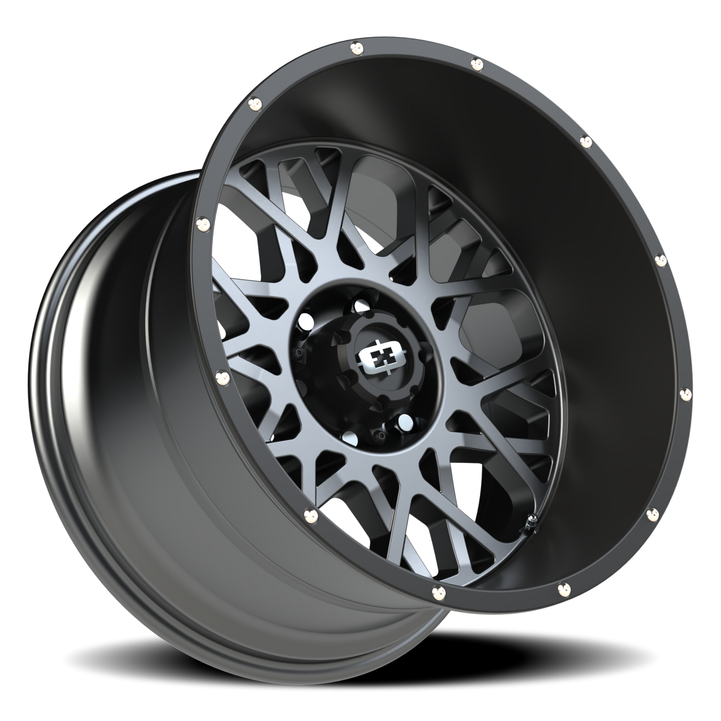 Vision Rocker 20X12 Anthracite with Satin Black Lip Wheel